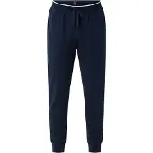 Schiesser Pyjamahose "Mix+Relax", Herren, Gr. 56, N-Gr, 804, nachtblau, Single Jersey, Obermaterial: 100% Baumwolle, lang, Hosen Pyjamahose, Reine Baumwolle, seitliche Taschen, Bindeband
