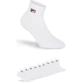 FILA Kurzsocken "UNISEX QUARTER PLAIN SOCKS", Damen, Gr. 35-38, weiß, Baumwollmischung, unifarben, normal, Socken Kurzsocken, mit Logo-Schriftzug