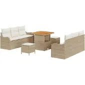 vidaXL Garten-Sofa-Set 9 stk. 8-Sitzanzahl Beige und Creme