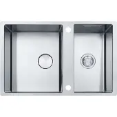 Franke BWX 120-41-27, Unterbauspüle, Rechteckig, Edelstahl, Edelstahl, 2 Becken, Kreis