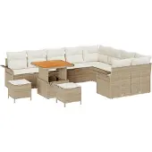 vidaXL Garten-Sofa-Set 12 stk. 11-Sitzanzahl Beige und Creme