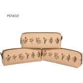 Pajacyk Einfaches Federmäppchen, beige mit Blumenmuster –