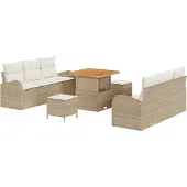 vidaXL Garten-Sofa-Set 9 Stk. 8-Sitzanzahl Beige