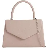 OEM Kunstleren Handtas mit Griff, Damen-Clutch, Schmucktasche, Brauttasche, Beige, Natur, Stein, Medium