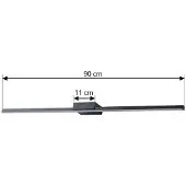 LUCANDE LED-Spiegellampe Kivana, schwarz, Metall, 90cm, IP44