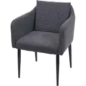 Mendler Esszimmerstuhl HWC-H93, Küchenstuhl Lehnstuhl Stuhl Stoff/Textil dunkelgrau