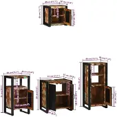 vidaXL Badezimmermöbel-Set 4 Stk. Mehrfarbig und Schwarz