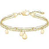 BOSS Armkette "SELENA", gold (gelbgoldfarben, kristallweiß, kristallweiß), Armbänder, Damen, 18cm, Edelstahl, Armkette, mit Preciosa Crystal