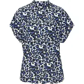 LASCANA Kurzarmbluse in blau leo | Gr.: 38