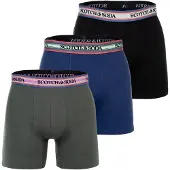 Scotch & Soda 3pk Mens Cotton Stretch Boxer Brief Green/black Größe: XL | Unterhosen Outlet | Herren | Grün