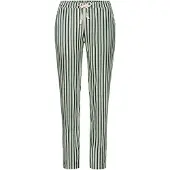 s.Oliver Pyjamahose , Damen, Gr. 40/42, N-Gr, grün (grün, weiß, gestreift), Single Jersey, Obermaterial: 50% Baumwolle, 50% Viskose, gestreift, Basic lang, Hosen Pyjamahose, mit schönem Allovermuster