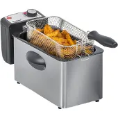 Steba DF 180 Edelstahl Fritteuse, Profi-Heizsystem, 3 L Metallic