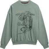 Superdry für Damen. W2012413A Grünes Oversize-Sweatshirt ?Tokyo Narrative? (S), Lässig, Baumwolle