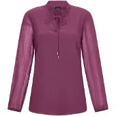Goldner Kurzgröße: Elegante Jersey-Bluse mit Rundhals in beere | Gr.: 23