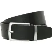 Jack & Jones Ledergürtel "JACRIO REVERSIBLE LEATHER BELT NOOS", Herren, Gr. 90, schwarz (schwarz detail:schwarz braun, reversible), Leder, unifarben, Gürtel Ledergürtel