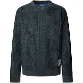 Pepe Jeans für Herren. PM7000001 Perry marineblauer Pullover (L), Lässig, Baumwolle