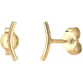 Elli Paar Ohrstecker "Ohrringe Bogen Geo Trend Minimal 925 Silber" Gr. 2, gold, Ohrringe, Damen, 2, ohne Stein, Silber 925 (Sterlingsilber), Paar Ohrstecker