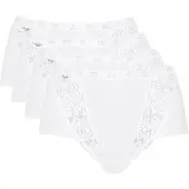 Sloggi Taillenslip "Taillenslip Taillenslip mit Ziergummibund 4 Stück", Damen, Gr. 44, 4 Stk., Single-Jersey, weiß, Single-Jersey, , Unterhosen Taillenslip