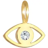 Elli Medallionanhänger "Anhänger Evil Eye Symbol 925 Silber, mit Kristallen von Swarovski" Gr. 6, gold, Schmuckanhänger, Damen, Silber 925 (Sterlingsilber), Medallionanhänger
