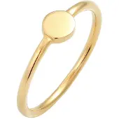 Elli Silberring "Ring Plättchen Kreis Geo Basic 925 Silber" Gr. 54, gold, Fingerringe, Damen, 54, Silber 925 (Sterlingsilber), Silberring