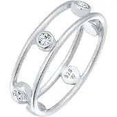 Elli Silberring "Ring Glamouröse Elegant 925 Silber, mit Kristallen von Swarovski" Gr. 54, silber, Fingerringe, Damen, 54, Silber 925 (Sterlingsilber), Silberring