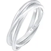 Elli Silberring "Ring Wickelring Trio Trini Basic 925 Silber" Gr. 56, silber, Fingerringe, Damen, 56, Silber 925 (Sterlingsilber), Silberring