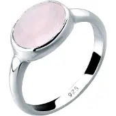 Elli Ring Rosenquarz Solitär 925 Sterling Silber Elli Rosa