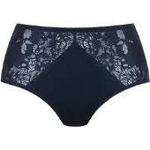 Mey Taillenslip "Luxurious", Damen, Gr. 46, blau (night blau), Obermaterial: 87% Polyamid, 13% Elasthan, körpernah, Unterhosen Taillenslip, Hoher Taillensitz, Spitze seitlich eingesetzt, Topseller