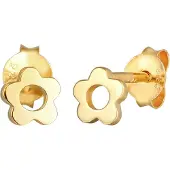 Elli Paar Ohrstecker "Ohrringe Kinder Blume Blüte Flower 925 Silber" Gr. 6, gold, Ohrringe, Damen, 6, ohne Stein, Silber 925 (Sterlingsilber), Paar Ohrstecker