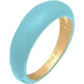 Elli Silberring "Ring Bandring Stapelring Emaille 925er Silber vergoldet" Gr. 56, blau (hellblau), Fingerringe, Damen, 56, Silber 925 (Sterlingsilber), Silberring