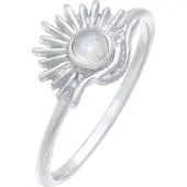 Elli Silberring "Ring Mondstein Sonne Boho Style 925 Silber" Gr. 56, silber, Fingerringe, Damen, 56, Silber 925 (Sterlingsilber), Silberring