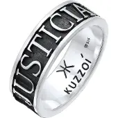 KUZZOI Silberring "Ring Herren Bandring Schriftzug 925 Silber" Gr. 62, grau, Fingerringe, Herren, 62, Silber 925 (Sterlingsilber), Silberring