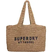 Superdry für Damen. W9110401A City-Tasche aus braunem Bast (OSFA), Lässig, Papier