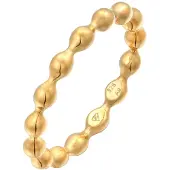 Elli Silberring "Ring Kugel Dots Stapelring Schlicht 925 Silber" Gr. 56, gold, Fingerringe, Damen, 56, Silber 925 (Sterlingsilber), Silberring