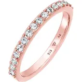 Elli Silberring "Ring Bandring Memoire 925 Silber, mit Kristallen von Swarovski" Gr. 54, rosa (rosegold), Fingerringe, Damen, 54, Silber 925 (Sterlingsilber), Silberring