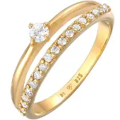 Elli Ring 925 Sterling Silber Ring Set in Gold | Gr.: 54