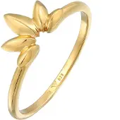 Elli Silberring "Ring Blatt Leaf Natur 925 Silber" Gr. 54, gold, Fingerringe, Damen, 54, Silber 925 (Sterlingsilber), Silberring