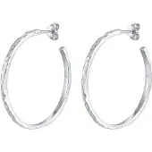 Elli Paar Ohrstecker "Ohrringe Creolen Stecker Gehämmert Organic Look 925 Silber" Gr. 32, silber, Ohrringe, Damen, 32, ohne Stein, Silber 925 (Sterlingsilber), Paar Ohrstecker