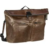Leonhard heyden Leder Umhängetasche Schultertasche mit Laptopfach Porto Messenger Greybrown dunkelbraun