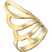 Nenalina Silberring "Ring Basic Wellen Geschwungen Schlicht 925 Silber" Gr. 60, gold, Fingerringe, Damen, 60, Silber 925 (Sterlingsilber), Silberring