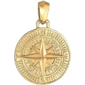 KUZZOI Medallionanhänger "Anhänger Kompass Cool Massiv 925 Silber" Gr. 30, gold, Schmuckanhänger, Herren, Silber 925 (Sterlingsilber), Medallionanhänger