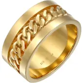 Elli Silberring "Ring Damen Bandring Panzer Design Breit 925 Silber" Gr. 56, gold, Fingerringe, Damen, 56, Silber 925 (Sterlingsilber), Silberring