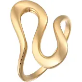 Elli Ring 925 Sterling Silber Spirale, Wellen in Gold | Gr.: 52