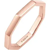 Elli Silberring "Ring Pinky Ring Achteckform Mini Ring 925 Silber" Gr. 52, rosa (rosegold), Fingerringe, Damen, 52, Silber 925 (Sterlingsilber), Silberring