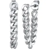 Elli Paar Ohrstecker "Ohrringe Ohrhänger Panzerkettenglieder Goldfarben" Gr. 24, silber, Ohrringe, Damen, 24,mit Stein, Messing, Paar Ohrstecker