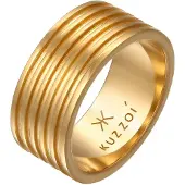 KUZZOI Silberring "Ring Herren Bandring Massiv Rillen 925 Silber" Gr. 56, gold, Fingerringe, Herren, 56, Silber 925 (Sterlingsilber), Silberring