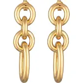 Elli Paar Ohrstecker "Ohrringe Ohrstecker Glieder Ösen Rund Oval Goldfarben" Gr. 42, gold, Ohrringe, Damen, 42, ohne Stein, Messing, Paar Ohrstecker