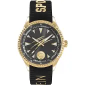 Plein sport Herren Uhr LINEMAN PS5BA0324 Gelbgold Schwarz Silikon 45 mm