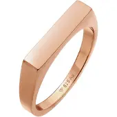 Elli Siegelring "Ring Siegelring Rechteck Pinky Ring 925 Silber" Gr. 52, rosa (rosegold), Fingerringe, Damen, 52, ohne Stein, Silber 925 (Sterlingsilber), 9mm, Siegelring