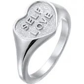 Elli Siegelring "Ring Siegelring Herz 925 Sterling Silber" Gr. 56, silber, Fingerringe, Damen, 56, ohne Stein, Silber 925 (Sterlingsilber), 13mm, Siegelring